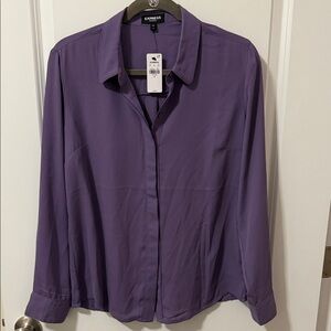 NWT Express Women's Lavender Button Down Shirt